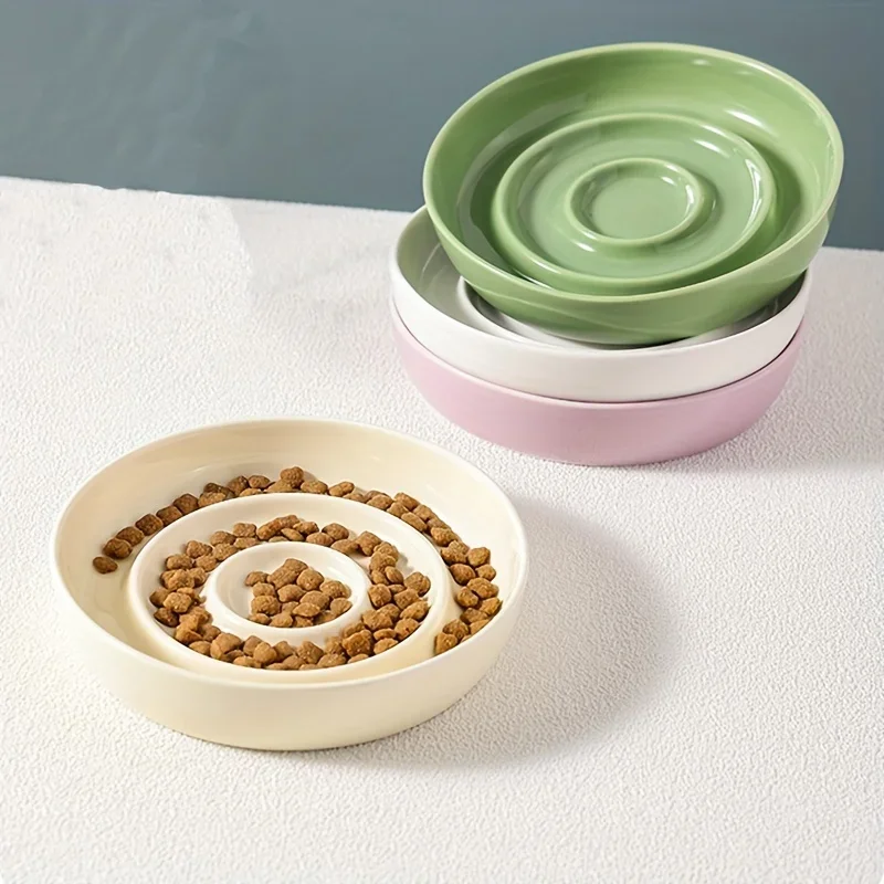Slow Cooker Ceramic - เซรามิคแมวชามอาหารช้าสําหรับสุนัขขนาดเล็ก Anti-Choking Pet Supply เครื่องล้างจานปลอดภัยสุนัขชามน้ําและอาหาร