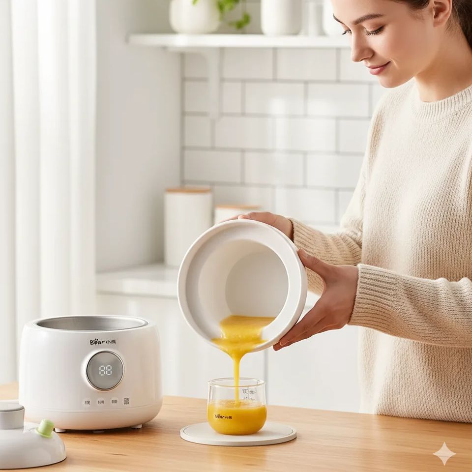 Slow Cooker Ceramic - หม้อหุงอาหารเด็กแบบไฟฟ้า หม้อตุ๋นเซรามิก หม้อตุ๋นแบบไมโครเพรสเชอร์ ความจุ 1 ลิตร