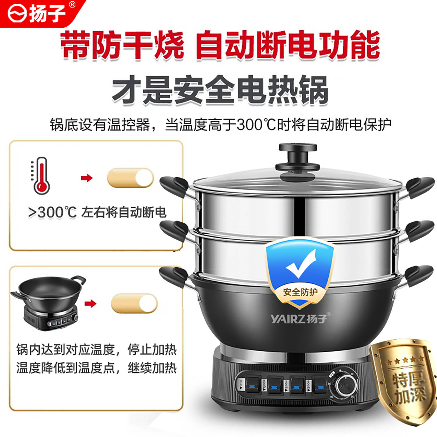 กระทะไฟฟ้าไม่ติดมัลติฟังก์ชั่น - Slow Cooker Ceramic บทวิจารณ์และราคา
