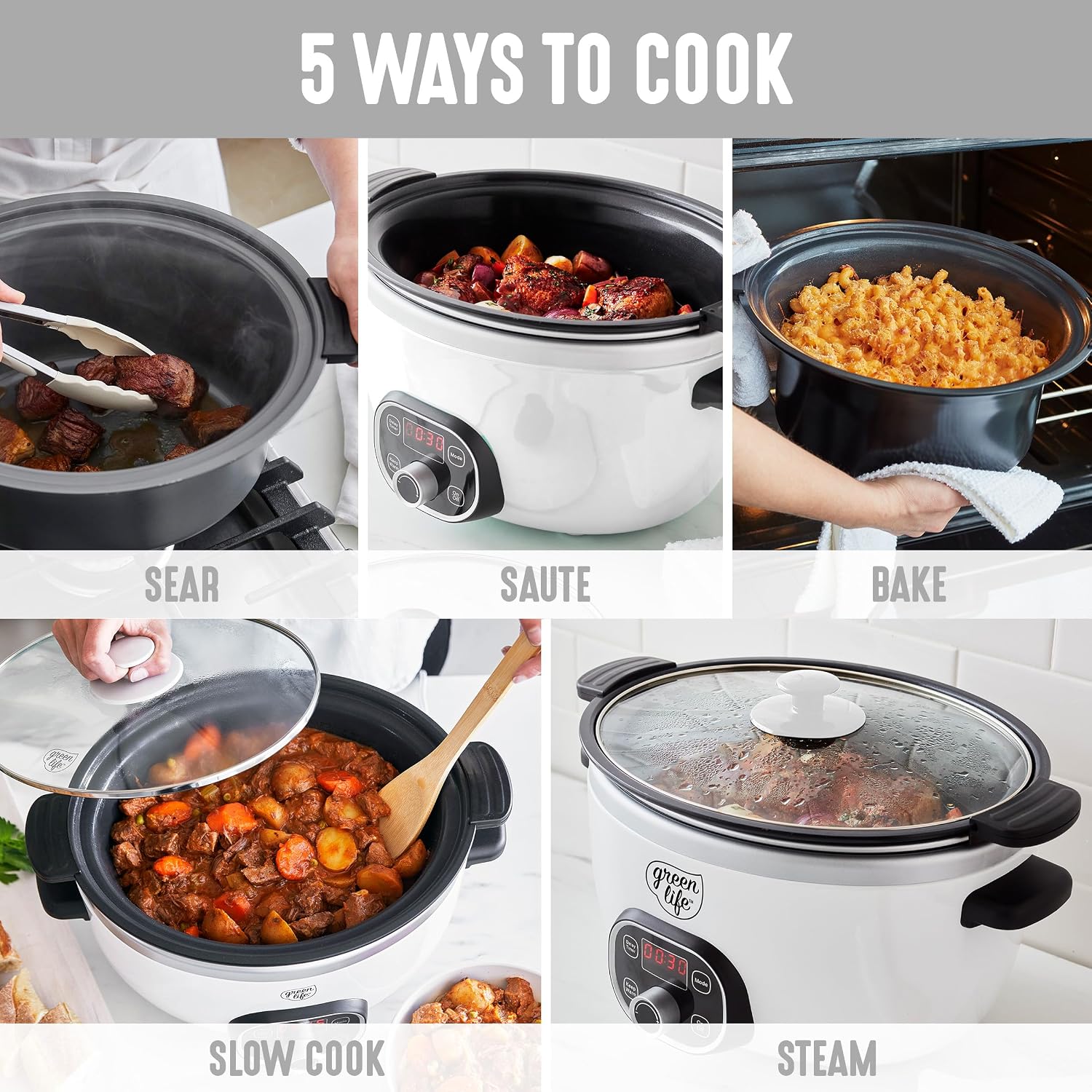 หม้อหุงช้าแบบตั้งโปรแกรมได้ 8Q - Slow Cooker Ceramic บทวิจารณ์และราคา